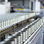linear mass sensor for machine speed modulation on can making lines